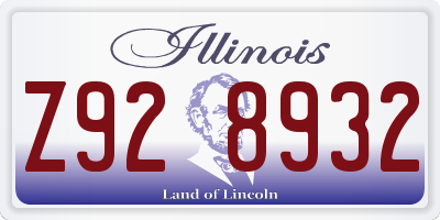 IL license plate Z928932