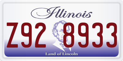 IL license plate Z928933