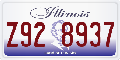 IL license plate Z928937