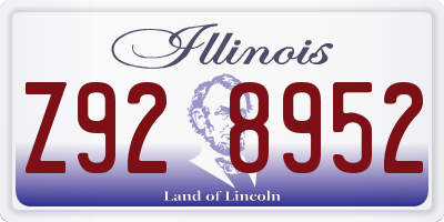 IL license plate Z928952