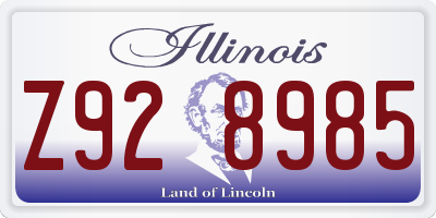 IL license plate Z928985
