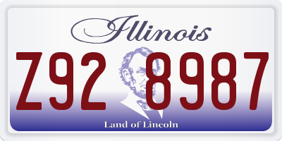 IL license plate Z928987