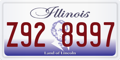 IL license plate Z928997