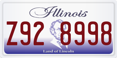 IL license plate Z928998