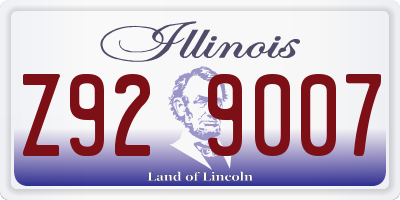 IL license plate Z929007