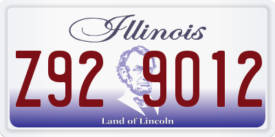 IL license plate Z929012
