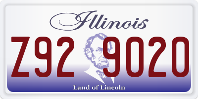IL license plate Z929020