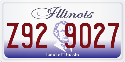 IL license plate Z929027
