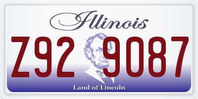 IL license plate Z929087