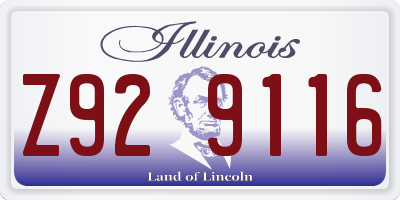 IL license plate Z929116