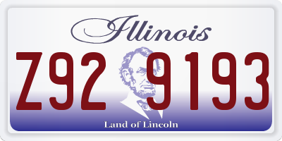 IL license plate Z929193