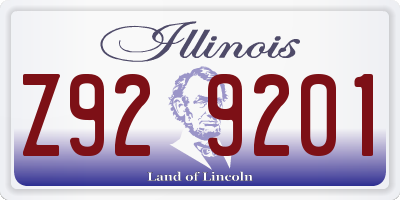 IL license plate Z929201
