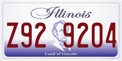 IL license plate Z929204