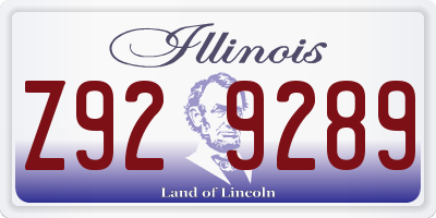 IL license plate Z929289