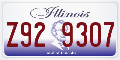 IL license plate Z929307