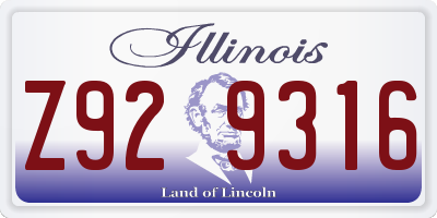 IL license plate Z929316
