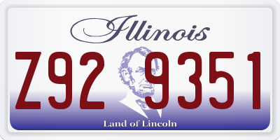 IL license plate Z929351