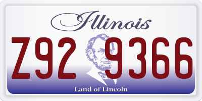IL license plate Z929366
