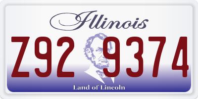 IL license plate Z929374