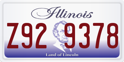 IL license plate Z929378