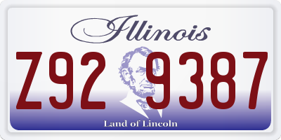 IL license plate Z929387