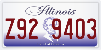 IL license plate Z929403