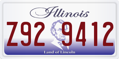 IL license plate Z929412