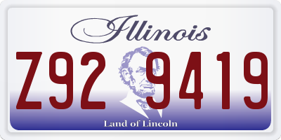 IL license plate Z929419