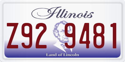 IL license plate Z929481