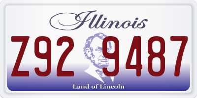 IL license plate Z929487