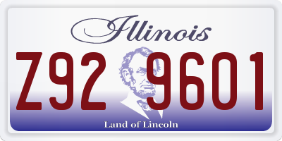 IL license plate Z929601