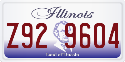 IL license plate Z929604