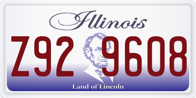 IL license plate Z929608