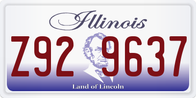 IL license plate Z929637