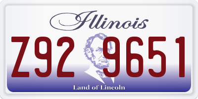 IL license plate Z929651