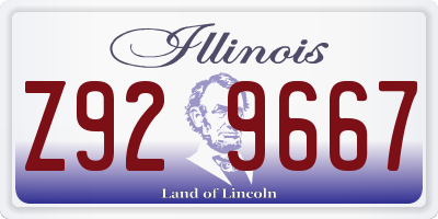 IL license plate Z929667