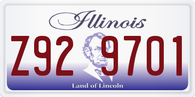 IL license plate Z929701