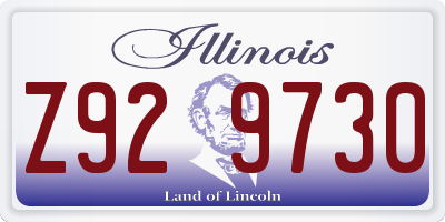 IL license plate Z929730