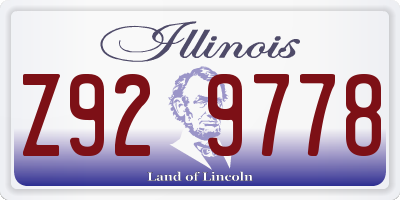 IL license plate Z929778