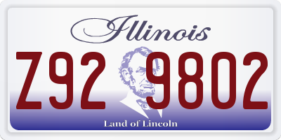 IL license plate Z929802