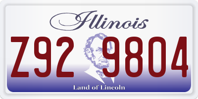 IL license plate Z929804