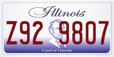 IL license plate Z929807