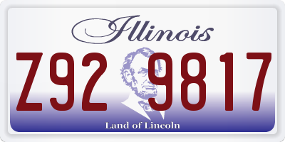 IL license plate Z929817