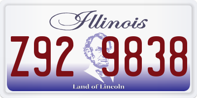 IL license plate Z929838