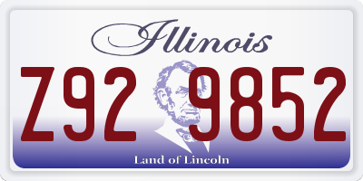 IL license plate Z929852