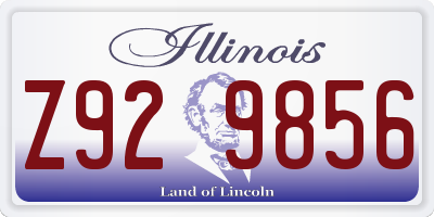 IL license plate Z929856