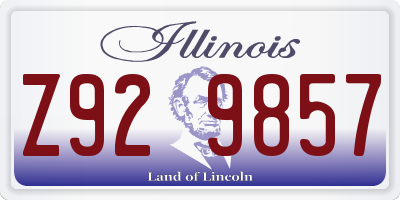 IL license plate Z929857