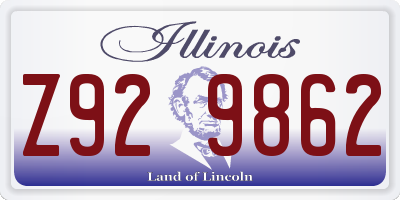 IL license plate Z929862