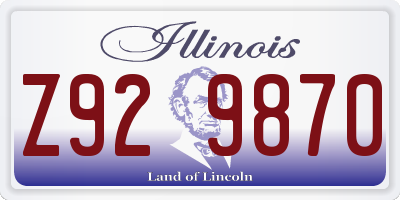 IL license plate Z929870