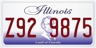 IL license plate Z929875
